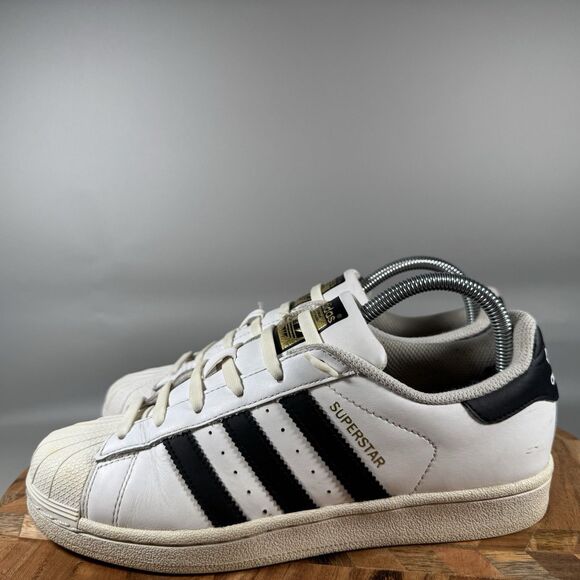 Adidas Shoes Womens 7.5‎ Superstar Running Sneaker White Leather - Picture 3 of 7